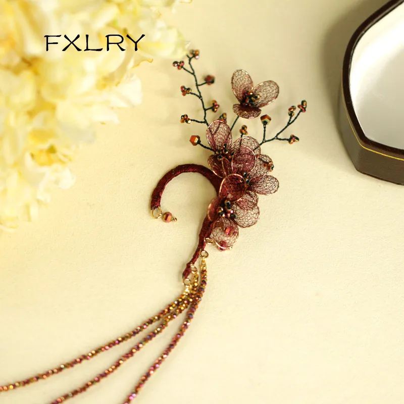 FXLRY Original Handmade Vintage Flower Tassel Earrings Earrings Mori No Pierced Autumn And Winter Hanging Earrings
FXLRY Original Handmade Vintage Flower Tassel Earrings Earrings Mori No Pierced Autumn And Winter Hanging Earrings