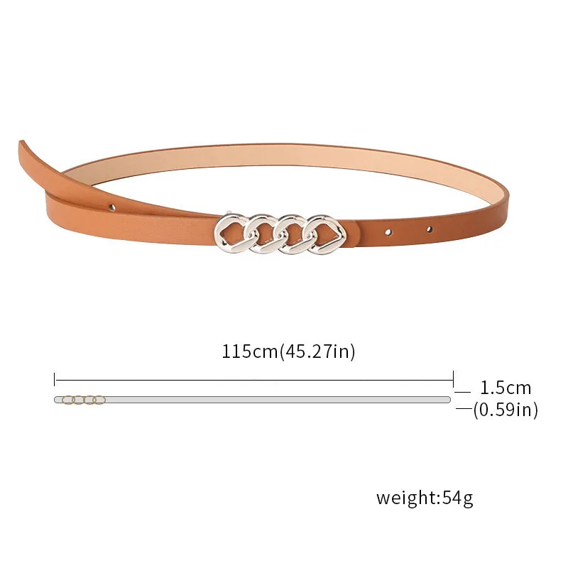 Vintage Chain Buckle Thin Belts for Women Solid Color PU Leather Ladies Waist Belt for Dress Female Jeans Waistband
Vintage Chain Buckle Thin Belts for Women Solid Color PU Leather Ladies Waist Belt for Dress Female Jeans Waistband