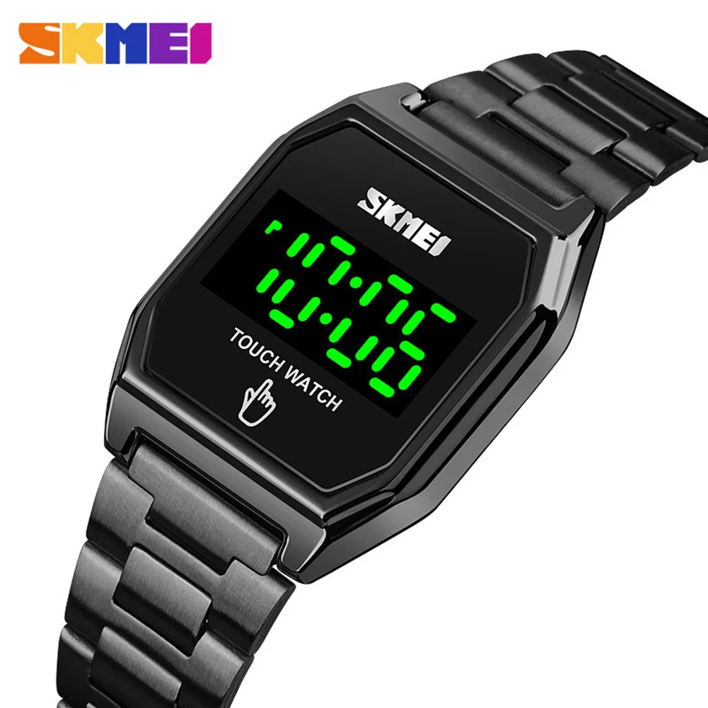 SKMEI Large Digiatl LED Touch Screen Watch Women Men Electronic Wristwatch Stainless Steel Life Waterproof Square Men's Clock
SKMEI Large Digiatl LED Touch Screen Watch Women Men Electronic Wristwatch Stainless Steel Life Waterproof Square Men's Clock