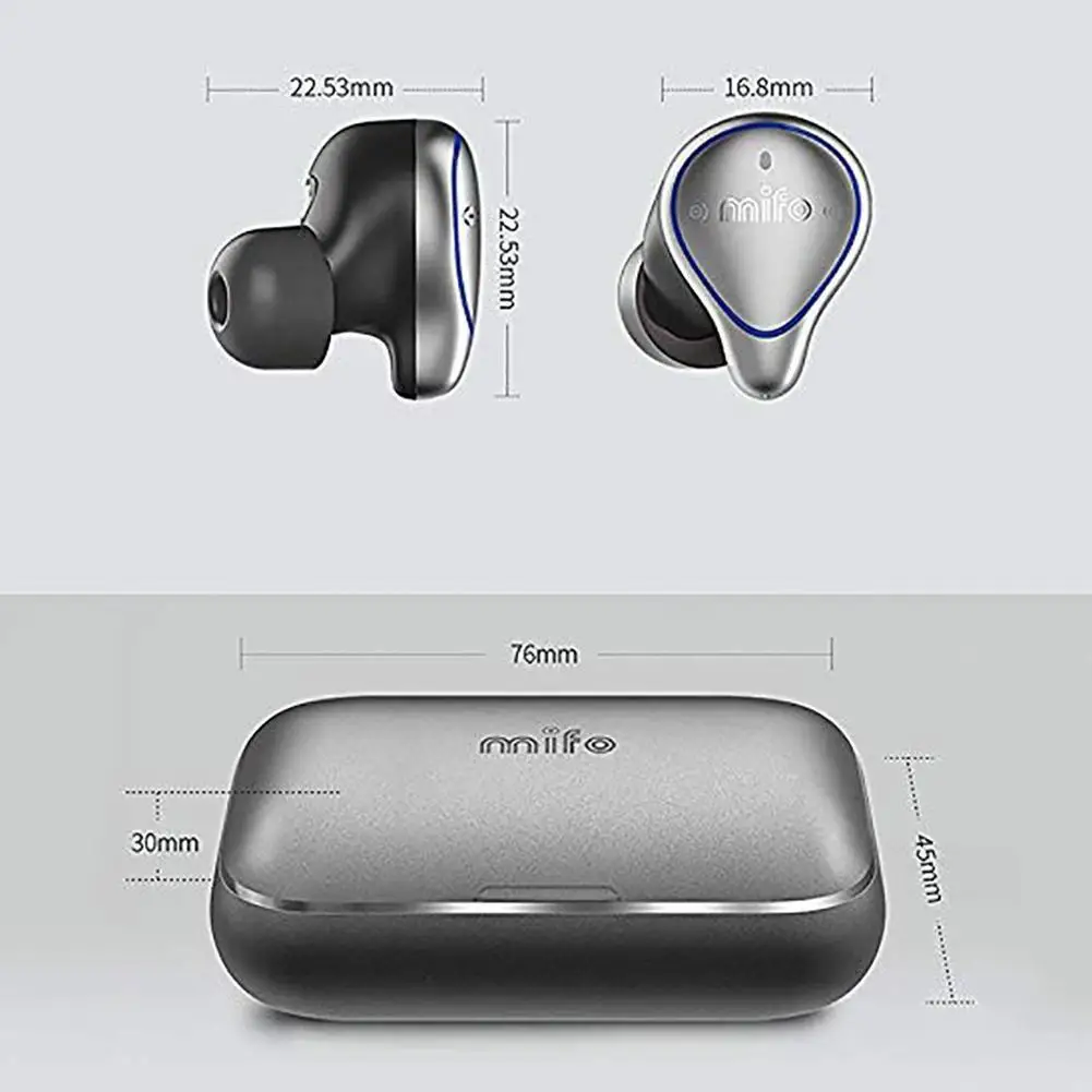 Mifo TWS Bluetooth 5.0 Wireless In-ear Earphones HiFi Earbuds Headset with Charging Box for iPad for Samsung for Sony for Huawei
Mifo TWS Bluetooth 5.0 Wireless In-ear Earphones HiFi Earbuds Headset with Charging Box for iPad for Samsung for Sony for Huawei