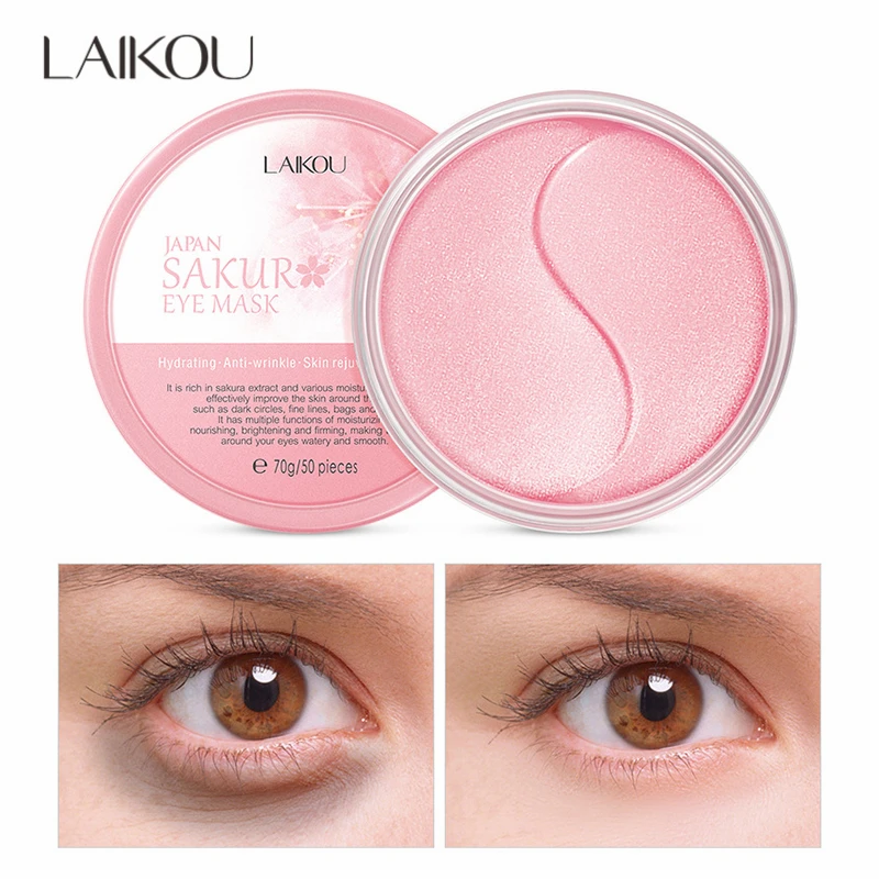 

LAIKOU Sakura Essence Collagen Eye Mask Moisturizing Gel Eye Patches Remove Dark Circles Anti Age Bag Eye Wrinkle Skin Care 70g