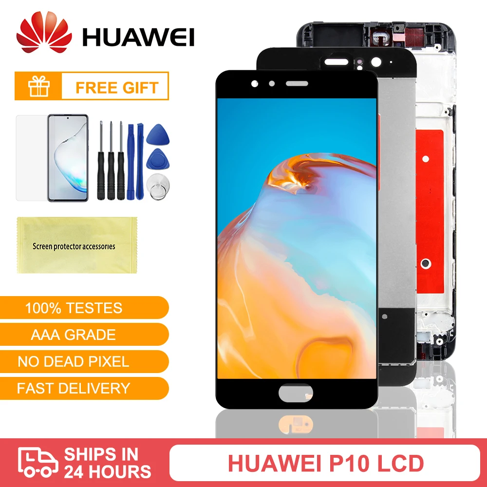 Для Huawei P10 ЖК дисплей сенсорный экран дигитайзер сборка для 5 1 &quotHuawei VTR L09 L10 Рамка