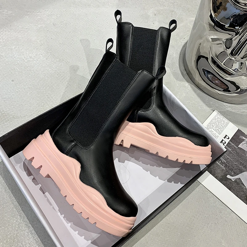 2021 Design Platform Chunky Round Toe Chelsea women's Flash Boots Cool Punk Motorcycles Non-Slip Ankle Boots Women
2021 Design Platform Chunky Round Toe Chelsea women's Flash Boots Cool Punk Motorcycles Non-Slip Ankle Boots Women