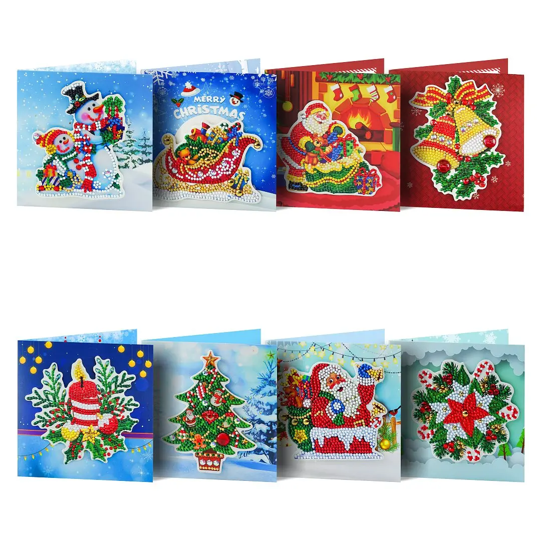 Christmas greeting card 8-piece set diamond painting mosaic embroidery 5D greeting card, DIY kit Christmas gift Postcard Gift
Christmas greeting card 8-piece set diamond painting mosaic embroidery 5D greeting card, DIY kit Christmas gift Postcard Gift