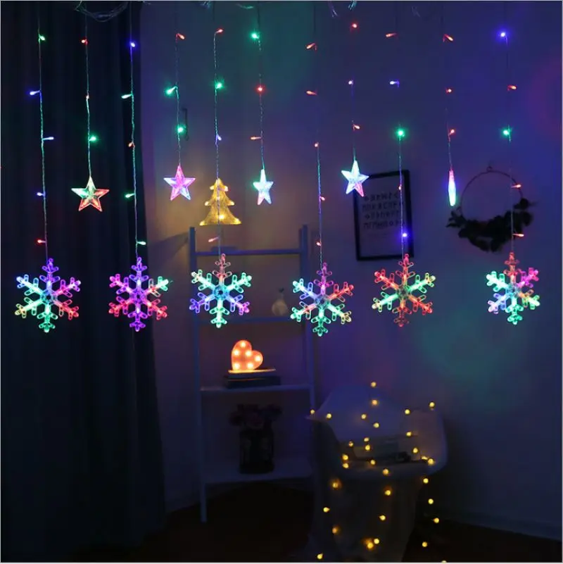 220v Snowflake Led Curtain Light Christmas Fairy Wreath Outdoor Led Flashing String Lights Holiday Decoration
220v Snowflake Led Curtain Light Christmas Fairy Wreath Outdoor Led Flashing String Lights Holiday Decoration