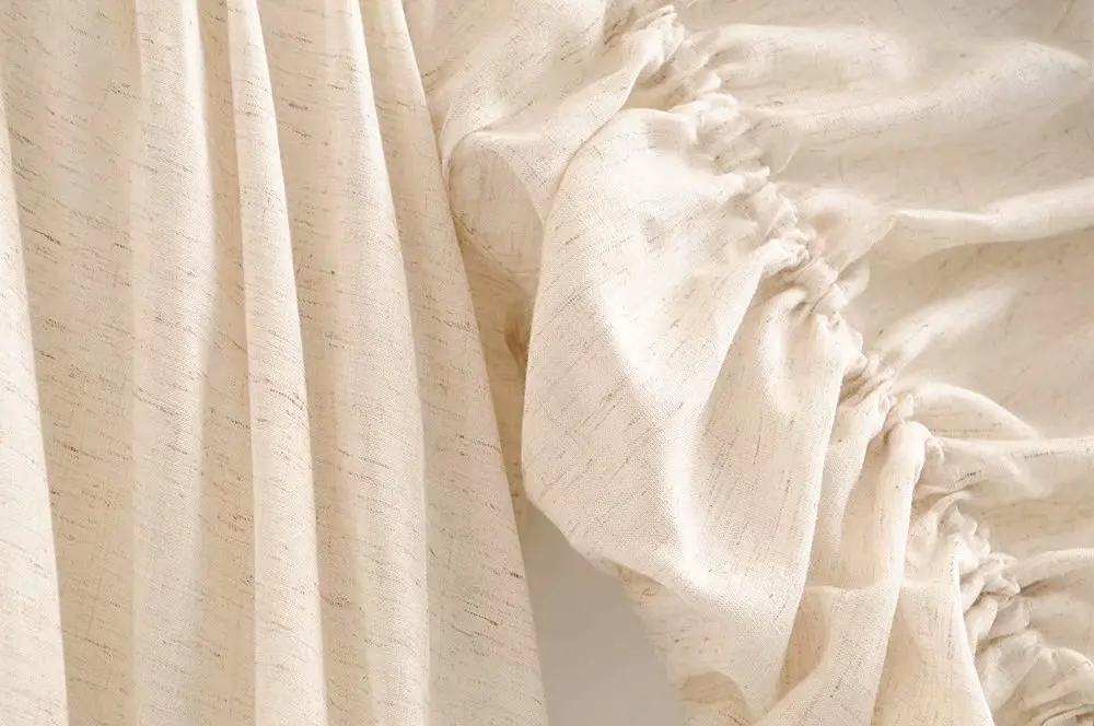 Bazaleas винтажная блуза с двойным шнурком женская расклешенными рукавами blusa feminina