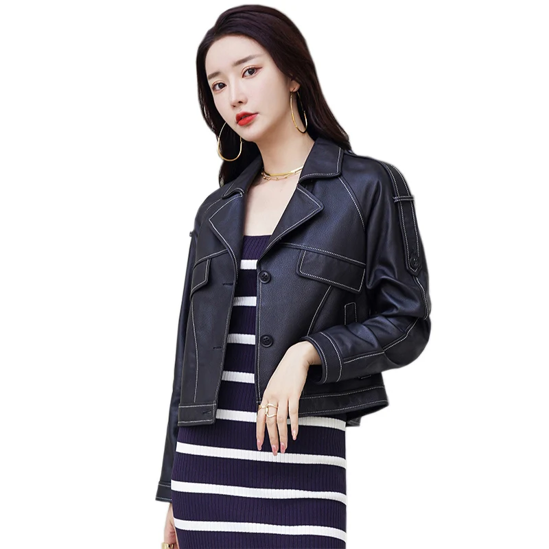Ptslan 2020 New fashion Women's Genuine Leather Moto Jackets Luxury Real Sheepskin Jackets P7108
Ptslan 2020 New fashion Women's Genuine Leather Moto Jackets Luxury Real Sheepskin Jackets P7108