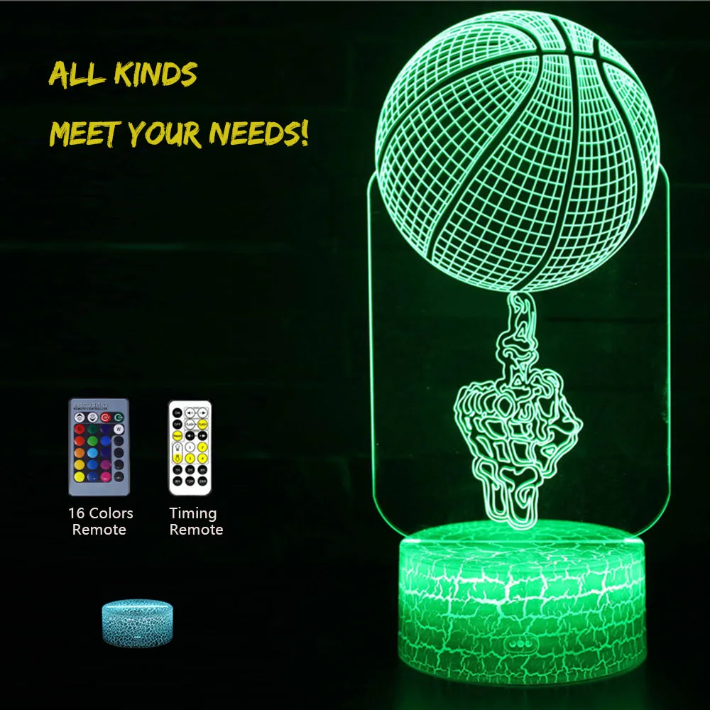 Novelty 3D Lamp Basketball Illusion Acrylic Led Night Light USB Table Lamp For Boy Man Birthday Gift Kids Bedroom Decoration
Novelty 3D Lamp Basketball Illusion Acrylic Led Night Light USB Table Lamp For Boy Man Birthday Gift Kids Bedroom Decoration