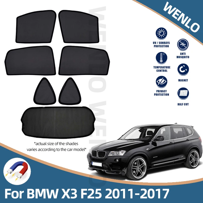 Автомобильный Магнитный солнцезащитный козырек для BMW X3 F25 2011-2017, автомобильные солнцезащитные шторы
Автомобильный Магнитный солнцезащитный козырек для BMW X3 F25 2011-2017, автомобильные солнцезащитные шторы