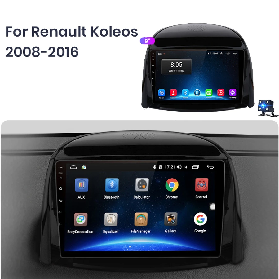 Автомагнитола 2DIN 64 ГБ Android 10 GPS для Renault Koleos 2015 Авторадио Bluetooth-навигация стерео