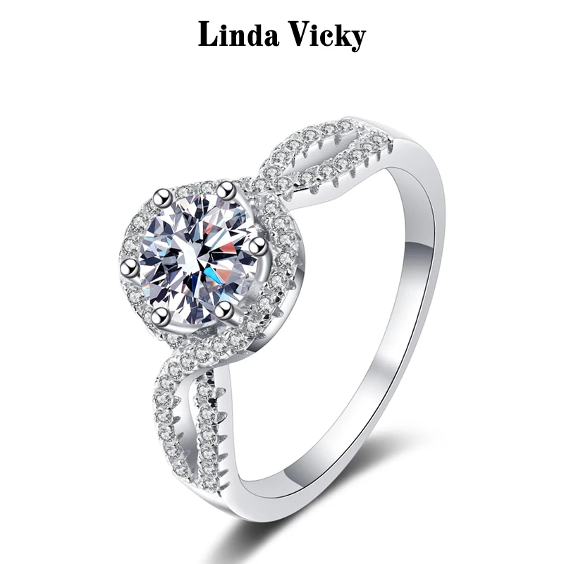 LINDA VICKY Senior Fine Moissanite Rings Women Fashion Luxury Jewelry Valentine's Day Gift Test Pass 0.5/1ct Diamond Bride Ring
LINDA VICKY Senior Fine Moissanite Rings Women Fashion Luxury Jewelry Valentine's Day Gift Test Pass 0.5/1ct Diamond Bride Ring