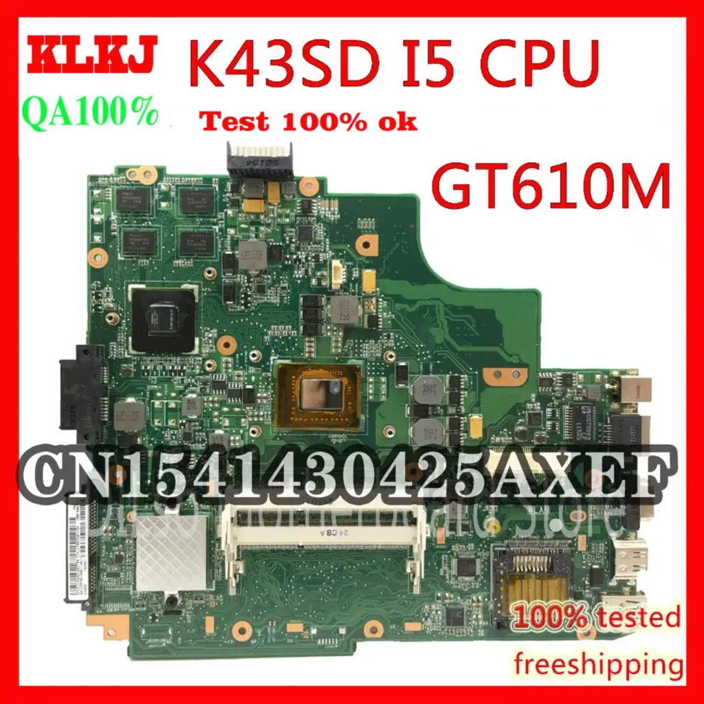 Материнская плата KLKJ K43SD для ноутбука ASUS K43SD K43E P43E A43E, материнская плата, оригинал REV5.0 GT610M HM65, I5-2410M тестирование
Материнская плата KLKJ K43SD для ноутбука ASUS K43SD K43E P43E A43E, материнская плата, оригинал REV5.0 GT610M HM65, I5-2410M тестирование