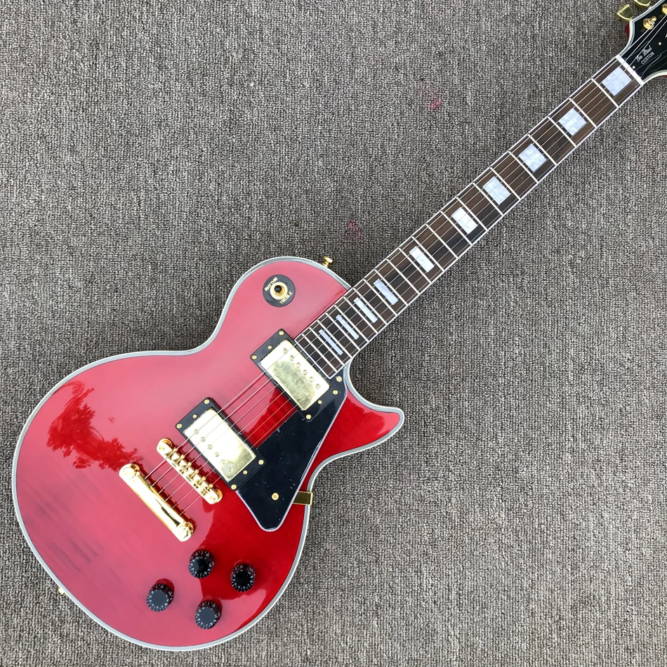 Rosewood fingerboard electric guitar, Gold hardware, Flame maple top, Solid mahogany body electric guitar, Free shipping
Rosewood fingerboard electric guitar, Gold hardware, Flame maple top, Solid mahogany body electric guitar, Free shipping