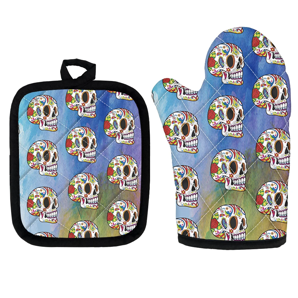 Sugar Skull Print Halloween Gift Oven Gloves Heat Resistant Set Baking Accessories Oven Mitts Pot Holders Kitchen Insulation Pad
Sugar Skull Print Halloween Gift Oven Gloves Heat Resistant Set Baking Accessories Oven Mitts Pot Holders Kitchen Insulation Pad