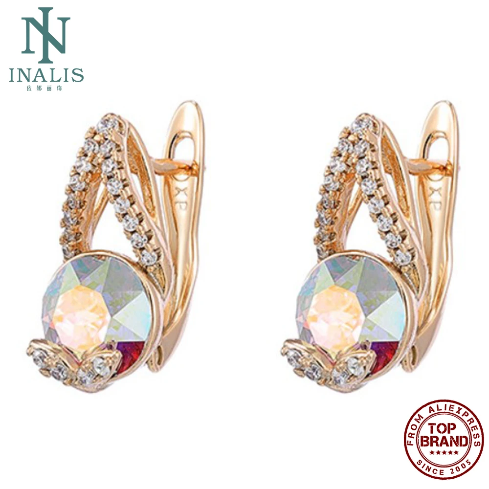INALIS Stud Earrings For Women Romantic Sparkling Colored Crystal Earring Exquisite Fashion Jewelry Anniversary Gift Wholesale
INALIS Stud Earrings For Women Romantic Sparkling Colored Crystal Earring Exquisite Fashion Jewelry Anniversary Gift Wholesale