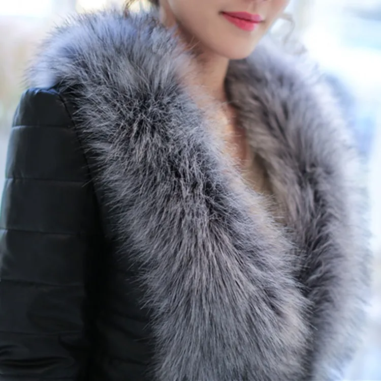 Long-sleeved Women Coats Fox Thick Warm Faux Leather Fur Collar Winter Jacket Coat Female Long Covered Button Pockets
Long-sleeved Women Coats Fox Thick Warm Faux Leather Fur Collar Winter Jacket Coat Female Long Covered Button Pockets