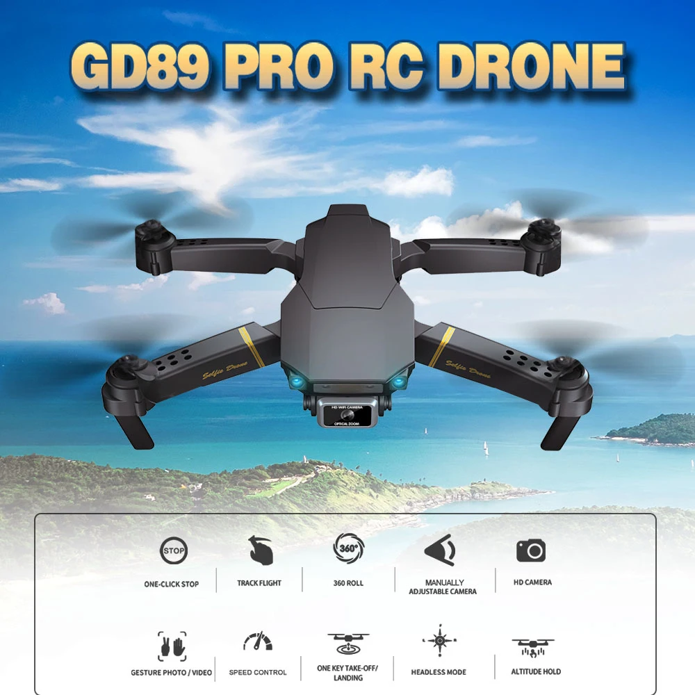 Радиоуправляемый Дрон GD89 PRO с 4K камерой режимом оптического потока двойной