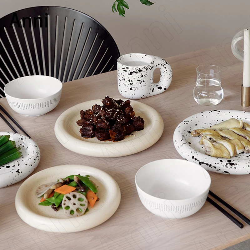 Creativity Circle Ceramic Plate Nordic Modern Ink Dots Embellishment Cake Dessert Plates Afternoon Tea Food Tray Home Decoration
Creativity Circle Ceramic Plate Nordic Modern Ink Dots Embellishment Cake Dessert Plates Afternoon Tea Food Tray Home Decoration