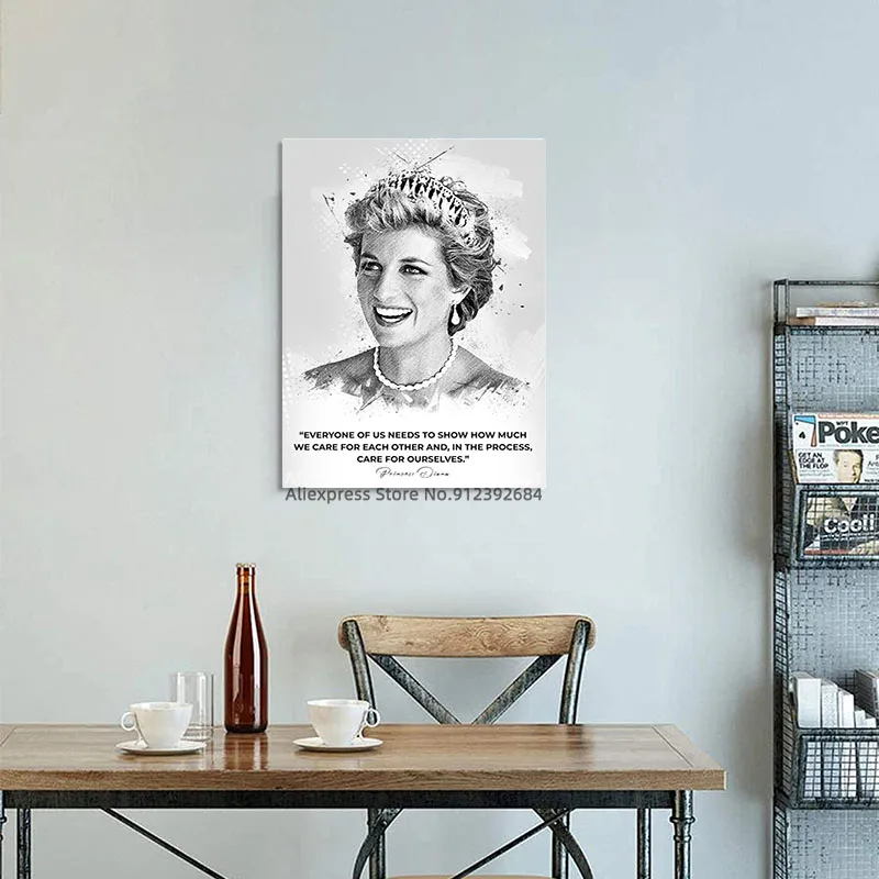 Вдохновляющие цитаты принцесса Диана Спенсер искусственная Картина на холсте