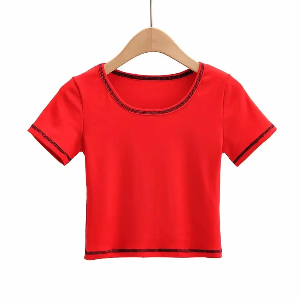 Zoulv Spring/summer 2021 Fashion Slimming and Slimming Women's Sexy Crop Top with Round Neck and Short Sleeve and Color Contrast
Zoulv Spring/summer 2021 Fashion Slimming and Slimming Women's Sexy Crop Top with Round Neck and Short Sleeve and Color Contrast