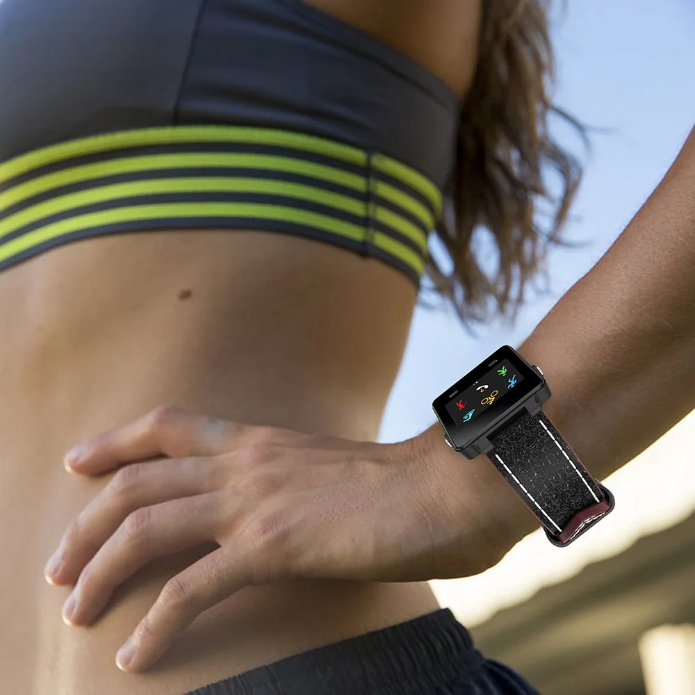 Genuine Leather Watch Band Fashion Sports Goods Bracelet Strap Band For Garmin Vivoactive Acetate Smart Watch Band Accessories 
Genuine Leather Watch Band Fashion Sports Goods Bracelet Strap Band For Garmin Vivoactive Acetate Smart Watch Band Accessories