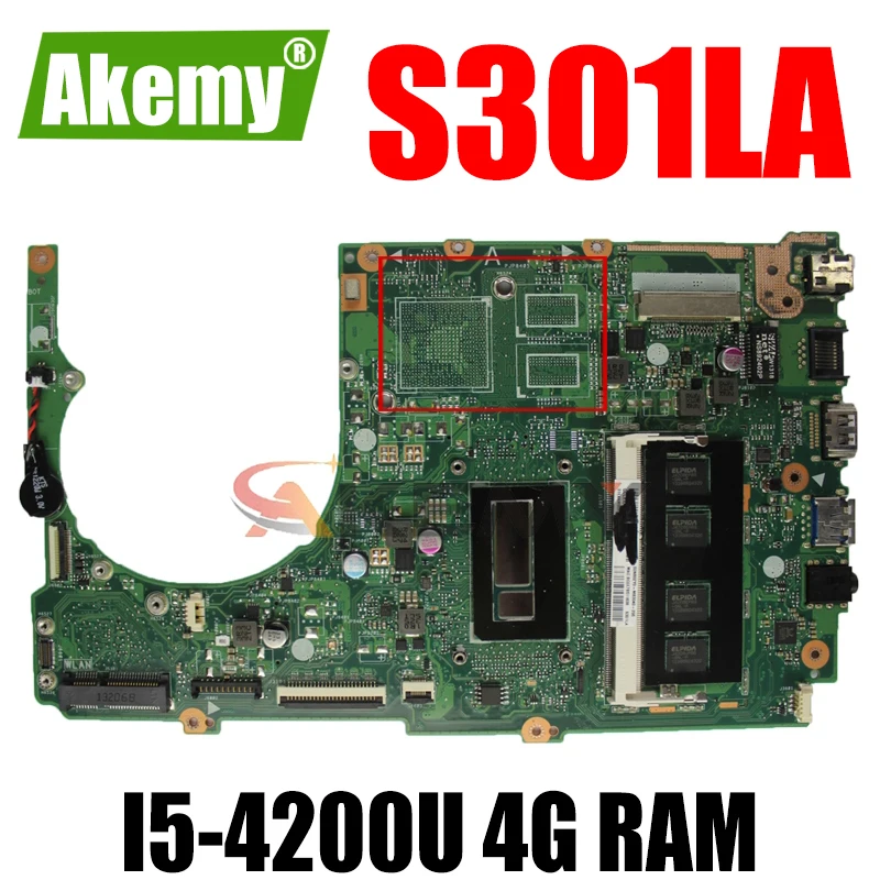 Akemy S301LA материнская плата для ноутбука ASUS S301L S301 Q301LA Q301L протестированный Оригинал