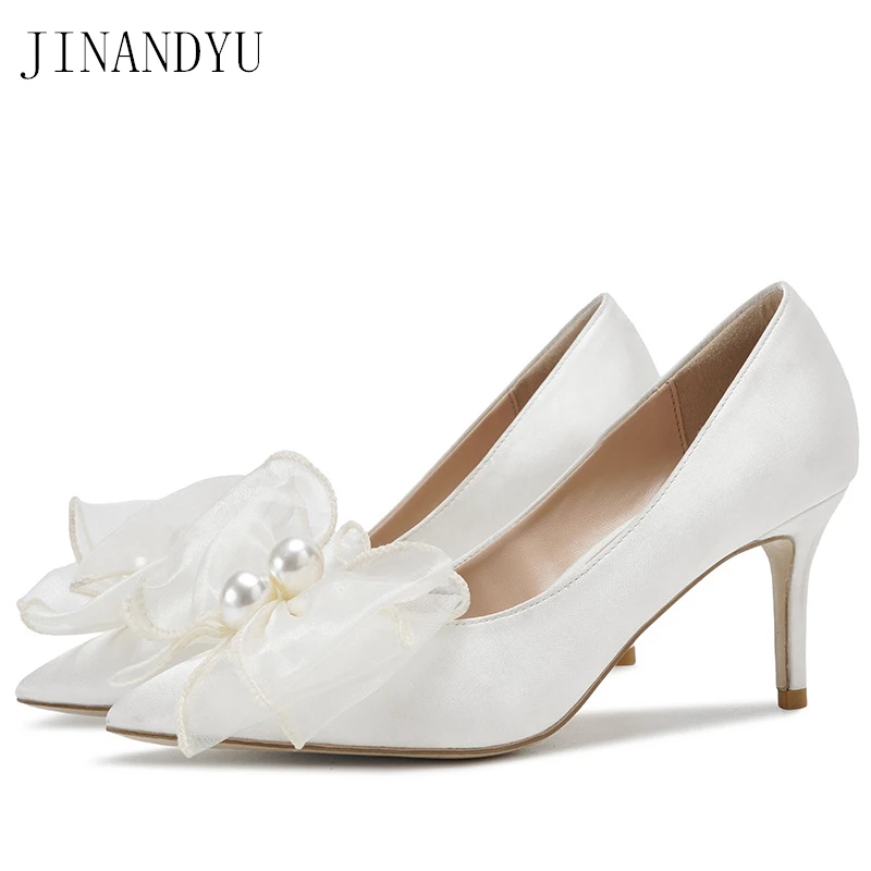 High Heels Big Size 43 Wedding Shoes for Women Bride Stiletto Heels Women Pumps Bow Pearl Fashion Sexy Shoes Women High Heel
High Heels Big Size 43 Wedding Shoes for Women Bride Stiletto Heels Women Pumps Bow Pearl Fashion Sexy Shoes Women High Heel