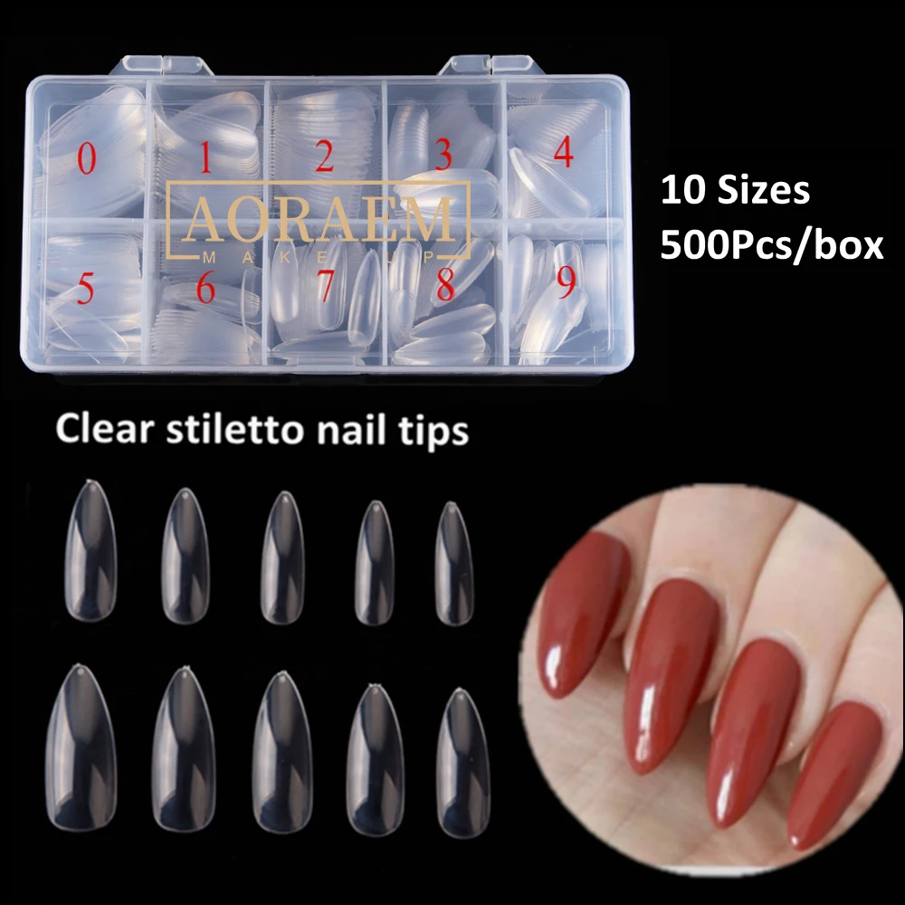 AORAEM Stiletto Nail Tips 500Pcs/Box Full Cover False Nails Acrylic Fake Long Pointed Nails Art Clear Natural For Manicure DIY
AORAEM Stiletto Nail Tips 500Pcs/Box Full Cover False Nails Acrylic Fake Long Pointed Nails Art Clear Natural For Manicure DIY
