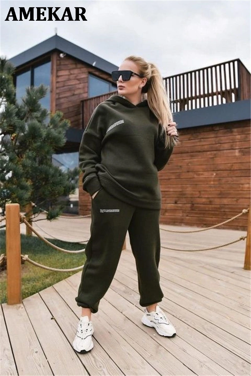 Two Piece Set Print Oversize Fleece Women's Set Sport Casual Tracksuit Winter 2021 Female Hooded Long Sleeve Hoodie Pants Suits
Two Piece Set Print Oversize Fleece Women's Set Sport Casual Tracksuit Winter 2021 Female Hooded Long Sleeve Hoodie Pants Suits