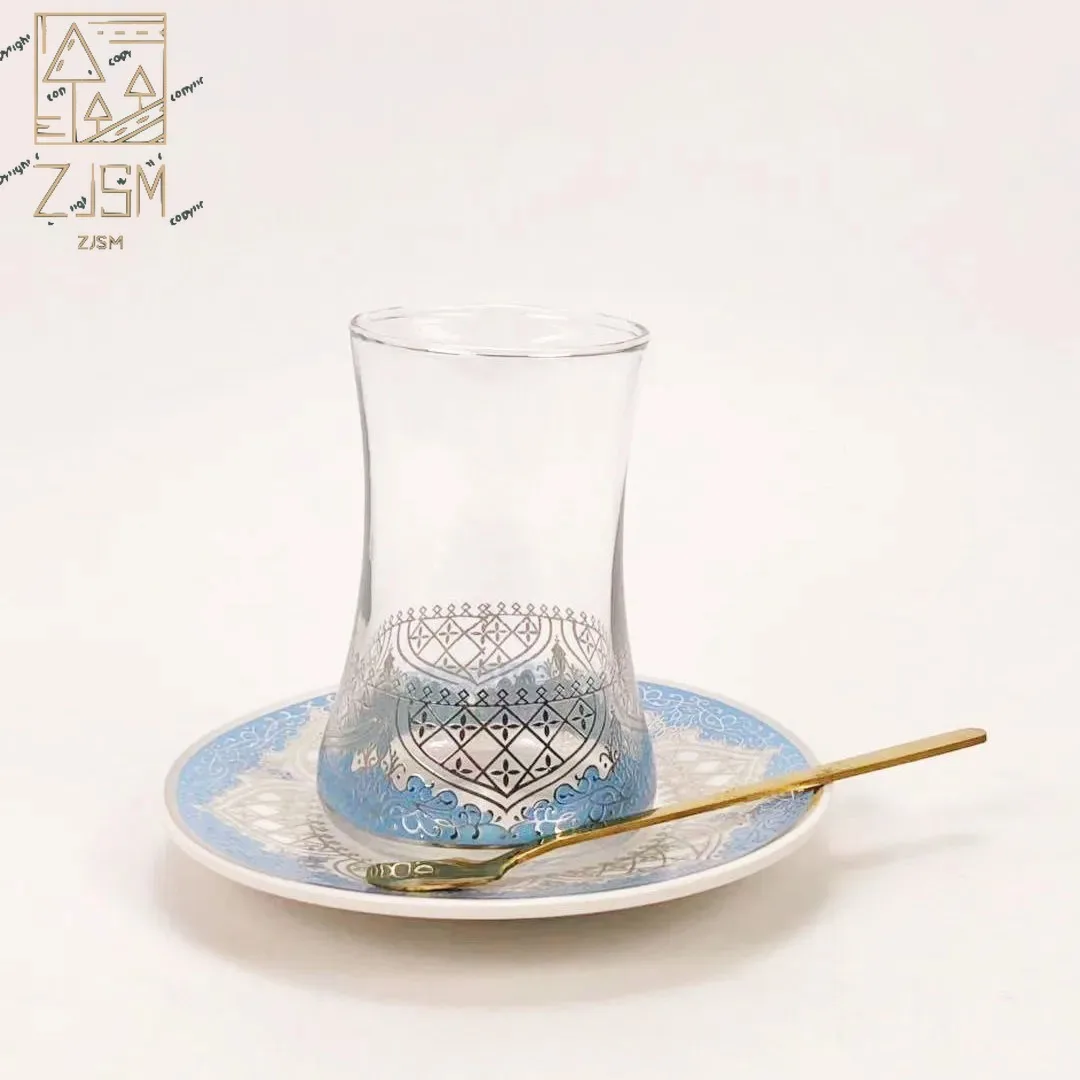 Turkish Flower Tea Glass Coffee Cup and Saucer Set
Turkish Flower Tea Glass Coffee Cup and Saucer Set