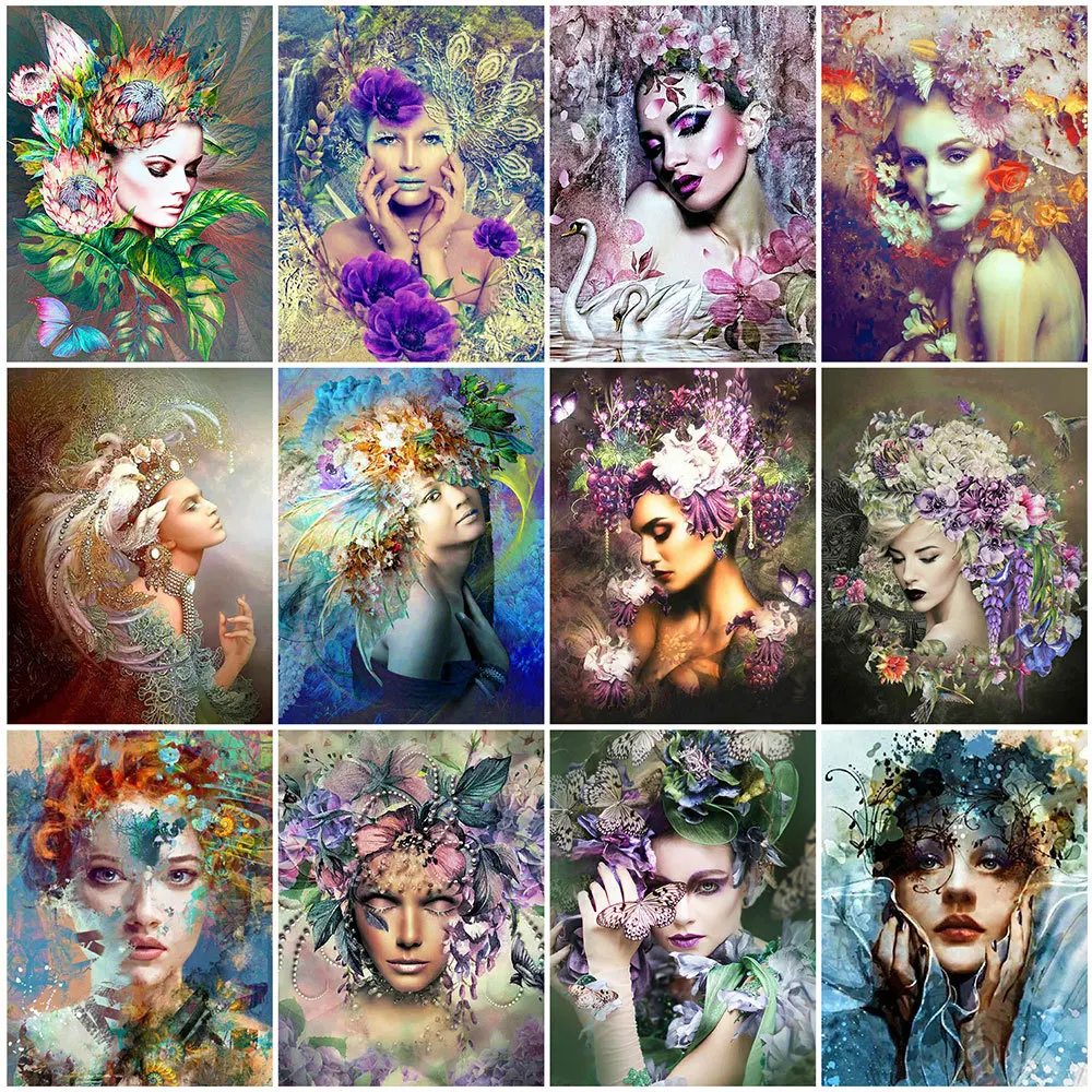 HUACAN Diamond Painting Woman Flower Diamond Embroidery Cross Stitch Sale Portrait Diamond Mosaic Needlework Decor For Home
HUACAN Diamond Painting Woman Flower Diamond Embroidery Cross Stitch Sale Portrait Diamond Mosaic Needlework Decor For Home