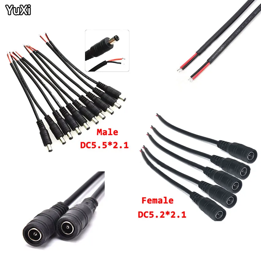 YUXI 5-10PCS 5.5x2.1 Plug DC male or Female Cable Wire Connector For 3528 5050 LED Strip Light
YUXI 5-10PCS 5.5x2.1 Plug DC male or Female Cable Wire Connector For 3528 5050 LED Strip Light