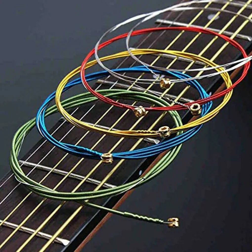 Струны для акустической гитары 6 шт./компл. разноцветные строительные строки |