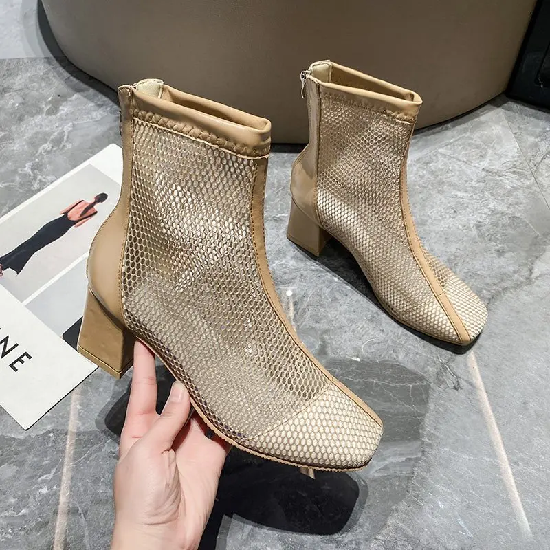 Summer New Women Ankle Boots Comfort Mid-Heel Short Boots Female Fashion Mesh Boots Zipper Chelsea Boots Botas De Mujer
Summer New Women Ankle Boots Comfort Mid-Heel Short Boots Female Fashion Mesh Boots Zipper Chelsea Boots Botas De Mujer