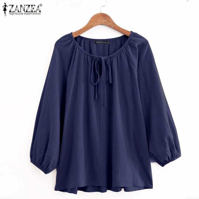 Casual Drawstring O Neck Blusa Womens 2022 Summer Blouses ZANZEA Solid Puff Sleeve Tops Female Vintage Cotton Shirt Oversize
Casual Drawstring O Neck Blusa Womens 2022 Summer Blouses ZANZEA Solid Puff Sleeve Tops Female Vintage Cotton Shirt Oversize