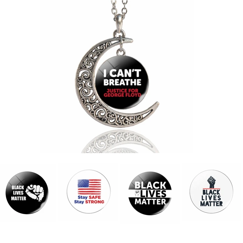 "I CAN'T BREATHE"Quote Crescent Necklace Women's Jewelry Necklace"BLACK LIVES MATTER' Freedom and Equality Fashion Pendant
"I CAN'T BREATHE"Quote Crescent Necklace Women's Jewelry Necklace"BLACK LIVES MATTER' Freedom and Equality Fashion Pendant