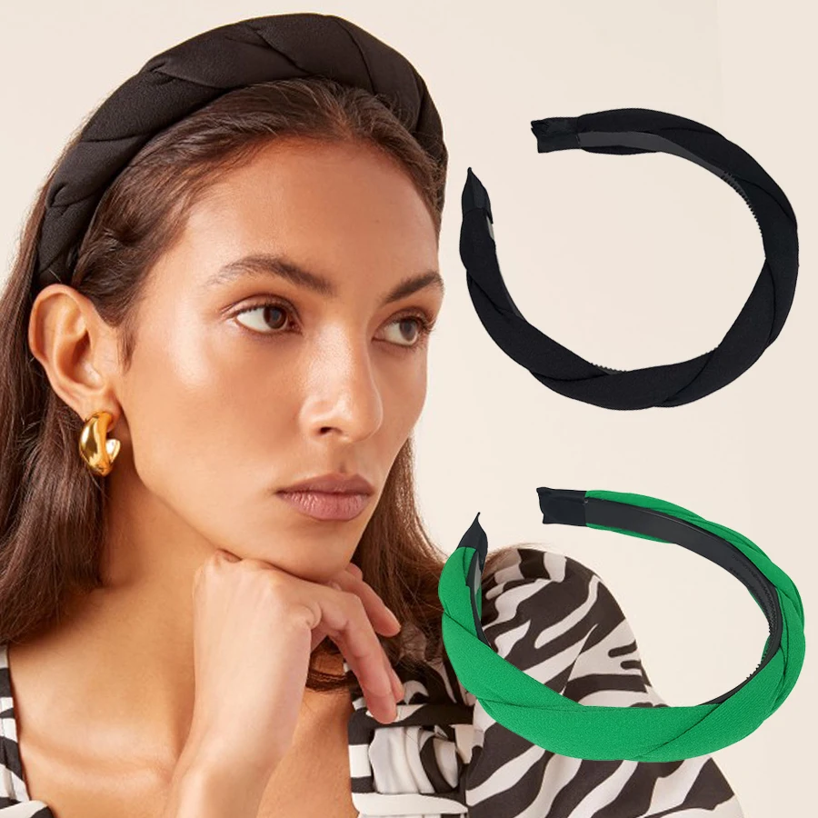 Black Classic Twisted Fabric Headband Solid Color Twist Braids Wide-and Hairbands Headband Korea White Hair Bezel 
Black Classic Twisted Fabric Headband Solid Color Twist Braids Wide-and Hairbands Headband Korea White Hair Bezel