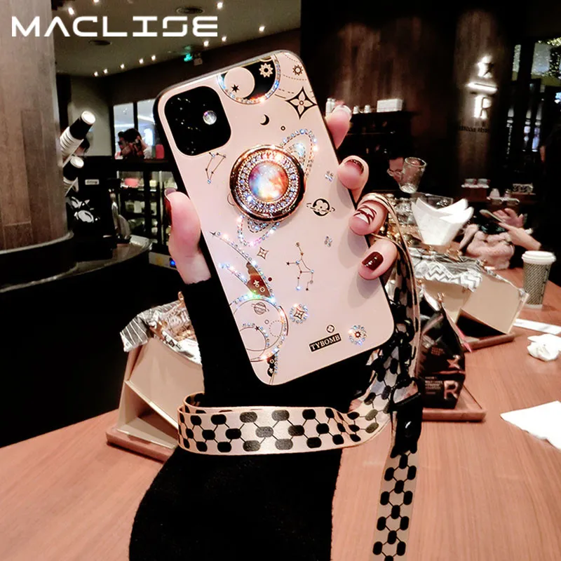 Glitter Diamond Planet With Lanyard Phone Case For Iphone 12 Pro 11 SE2 XR XS Max 6s 7 8 Plus Mirror Ring Soft Brack Glass Cover
Glitter Diamond Planet With Lanyard Phone Case For Iphone 12 Pro 11 SE2 XR XS Max 6s 7 8 Plus Mirror Ring Soft Brack Glass Cover