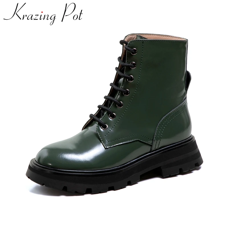 Krazing Pot/большого размера из натуральной коровьей кожи на среднем каблуке; Зимняя обувь; Ботинки «Челси» на платформе на шнуровке нашивка в ст...
Krazing Pot/большого размера из натуральной коровьей кожи на среднем каблуке; Зимняя обувь; Ботинки «Челси» на платформе на шнуровке нашивка в ст...