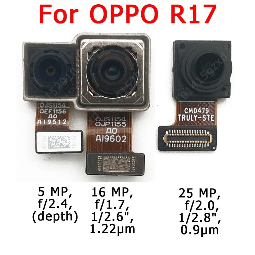 Original Front Rear Back Camera For OPPO R17 Main Backside Frontal Facing Camera Module Flex Replacement Repair Spare Parts
Original Front Rear Back Camera For OPPO R17 Main Backside Frontal Facing Camera Module Flex Replacement Repair Spare Parts