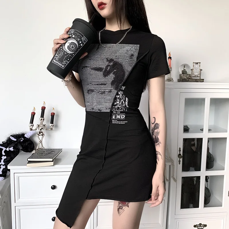 22169 European and American Fashion Girly Style Gothic dress women Printed High Waist Dress for Women Ins Irregular Skirt Women
22169 European and American Fashion Girly Style Gothic dress women Printed High Waist Dress for Women Ins Irregular Skirt Women