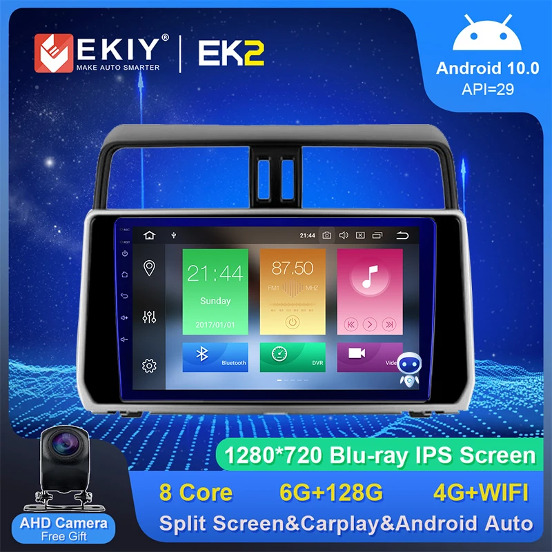 EKIY автомобильный радиоприемник Android 10,0 для Toyota Prado 2018 2019 2020 4G WIFI 8-ядерный навигатор GPS мультимедийный плеер стерео Авто Carplay
EKIY автомобильный радиоприемник Android 10,0 для Toyota Prado 2018 2019 2020 4G WIFI 8-ядерный навигатор GPS мультимедийный плеер стерео Авто Carplay