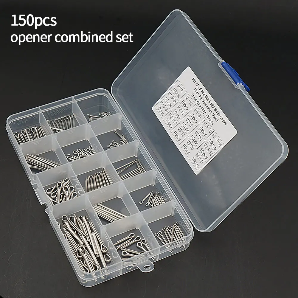 150pcs/Set Split Lapel Pins Cotter Fixings Assorted Sizes Zinc Plated Steel Hard Case Link Split Cotter Pin With Box M1/M2/M3
150pcs/Set Split Lapel Pins Cotter Fixings Assorted Sizes Zinc Plated Steel Hard Case Link Split Cotter Pin With Box M1/M2/M3