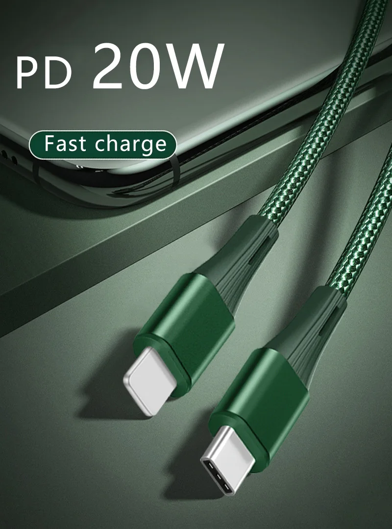 Кабель USB C для iPhone 12 11 Pro Max XS X 8 SE2 PD кабель быстрой зарядки и передачи данных iPad Macbook