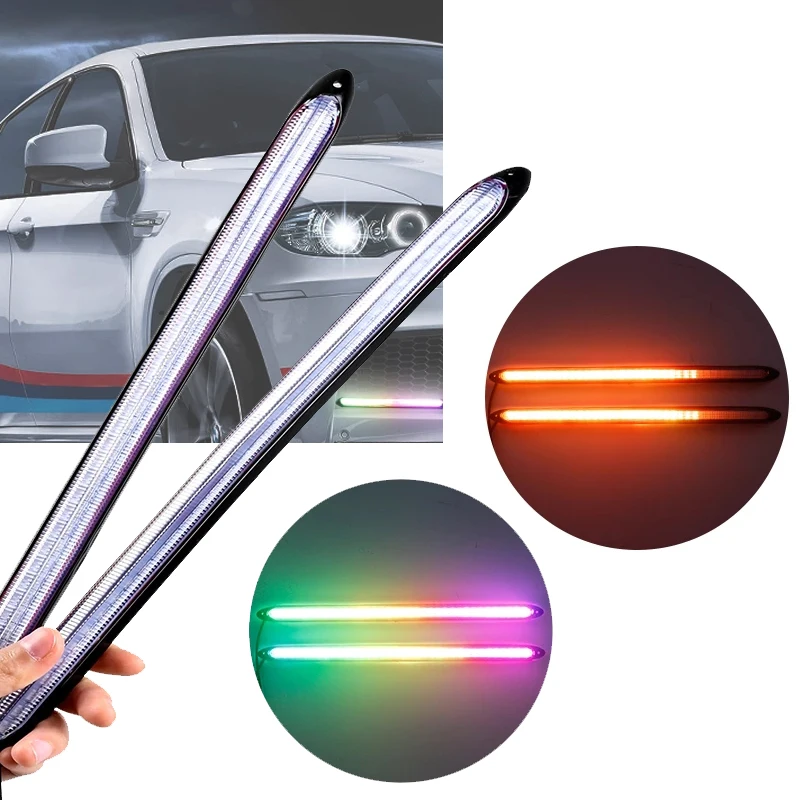 2Pcs Led Car Daytime Running Lights DRL Waterproof Headlight Turn Singal Yellow Light Streamer Auto Decorative Lamp Strip 12V
2Pcs Led Car Daytime Running Lights DRL Waterproof Headlight Turn Singal Yellow Light Streamer Auto Decorative Lamp Strip 12V