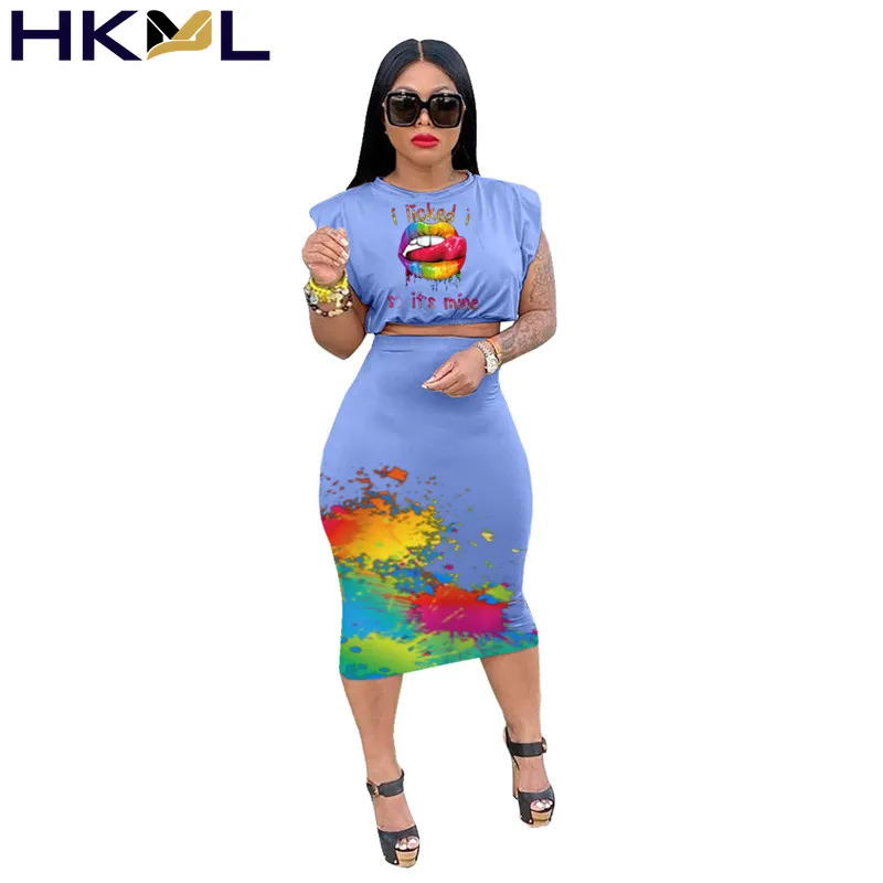 Tracksuit Two Piece Set Women Summer Skirt Sets Lip Print T Shirt Crop and Maxi Skirt Jogging Suit Summer Wholesale Dropshipping
Tracksuit Two Piece Set Women Summer Skirt Sets Lip Print T Shirt Crop and Maxi Skirt Jogging Suit Summer Wholesale Dropshipping