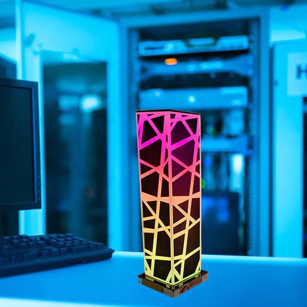 Modern Cube Color Table Lamp Building Mood Lights Dimmable Remote Control USB Battery Nightlight for Holiday Christmas Ornament | Лампы и