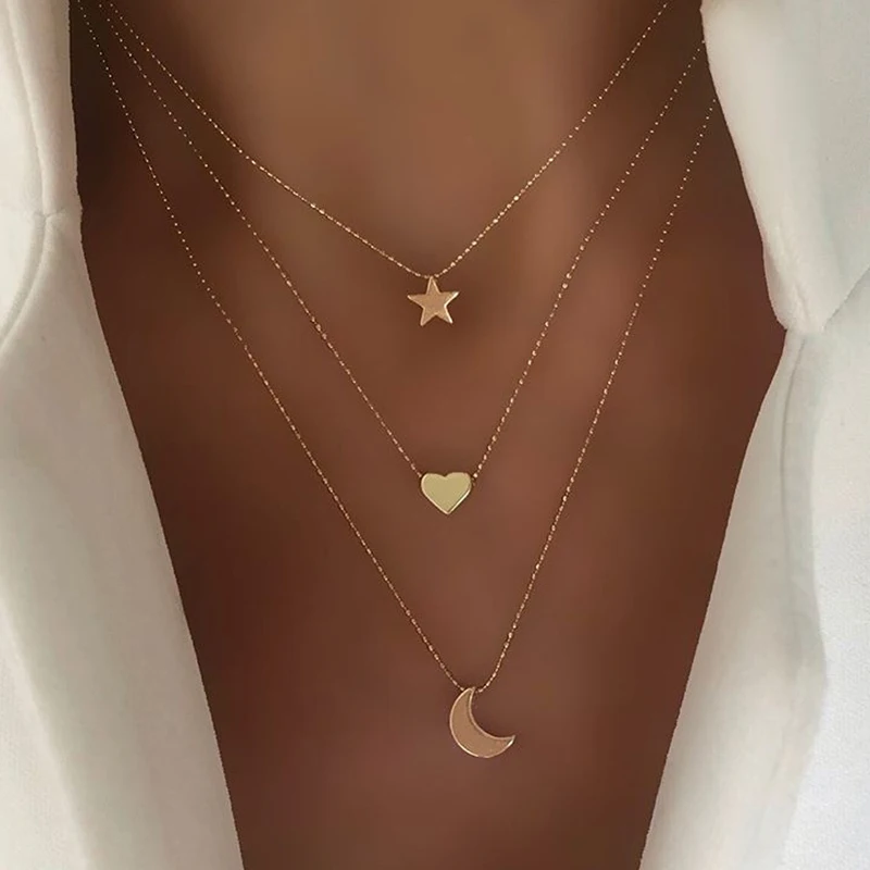 2020 Fashion Goth Multilayer Gold Star Necklaces For Women Heart Flower Choker Pendant Necklace Female Jewelry
2020 Fashion Goth Multilayer Gold Star Necklaces For Women Heart Flower Choker Pendant Necklace Female Jewelry