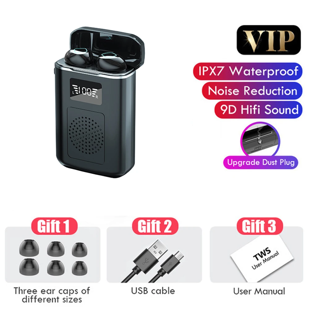 Wireless Earphones Speaker Set TWS 4000mAh Stereo Bluetooth 5.1 Touch Headset Sport Earbuds with Flashlight Power Bank
Wireless Earphones Speaker Set TWS 4000mAh Stereo Bluetooth 5.1 Touch Headset Sport Earbuds with Flashlight Power Bank