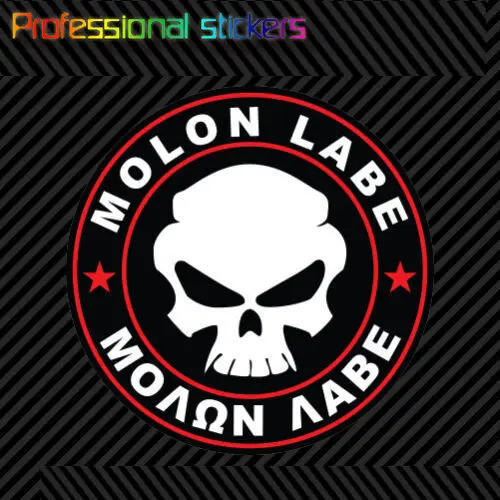 

Molon Labe Red Circle Sticker Decal Self Adhesive Vinyl Come Take Them 2A V4b for Car, Laptops, Motorcycles, Office Supplies